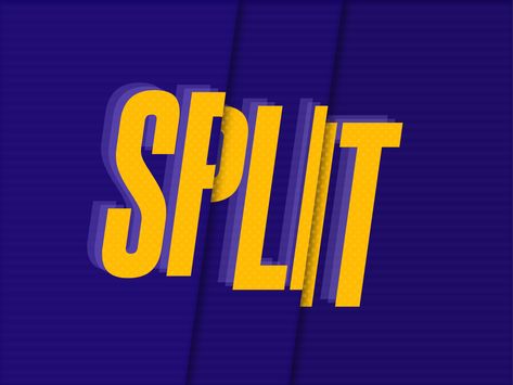 SPLIT Text Effect by Jannick Haunstrup on Dribbble Split Typography, Split Movie Poster, Slanted Typography, Overlapping Text Typography, Text Distortion Illustrator, Nutty Professor, Split Complementary, Heath Ledger, Text Effect