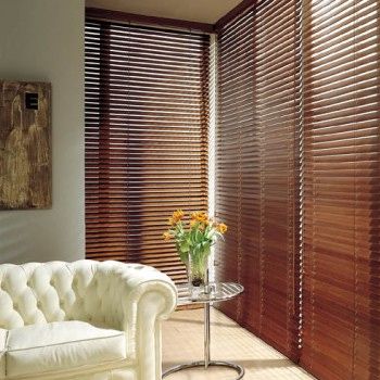 Wooden Venetian Blinds Window Blinds 50 mm slats Bangalore - artfull home Wooden Venetian Blinds, Blinds For Windows Living Rooms, Diy Bamboo, Vertical Window Blinds, Sheer Blinds, Patio Blinds, Bathroom Blinds, Modern Blinds, Living Room Blinds