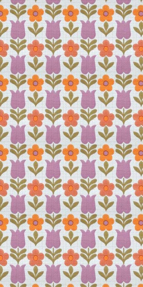 Vintage Flower Wallpaper, 60s Wallpaper, 70s Flowers, 70s Wallpaper, Vintage Flowers Wallpaper, 70s Floral, Purple And Orange, Motif Vintage, Favorite Flower