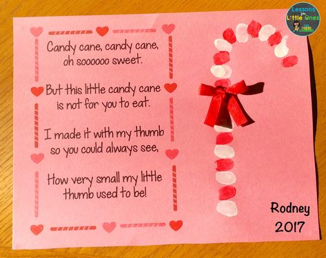 Here are two of my favorite Christmas cards for students to create for their parents.  They both use students’ fingerprintsContinue reading Fingerprint Candycane Craft, Christmas Cards For Students, Toddler Christmas Cards, Christmas Poems For Cards, Candy Cane Poem, Handprint Calendar, Weekly Themes, December Kindergarten, Holidays Crafts