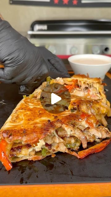 James Brown on Instagram: "Grilled Chicken Quesadillas with a homemade Chipotle Ranch 🔥" Homemade Chicken Quesadillas, Chicken Quesadillas On Blackstone, Quesadilla Burgers Blackstone, Chicken Quesadilla Blackstone, Black Stone Quesadilla Burger, Homemade Chipotle Ranch, Taco Bell Chicken Quesadilla Recipe With Chipotle Sauce, Breakfast Quesadilla Recipes, Egg Custard Recipes