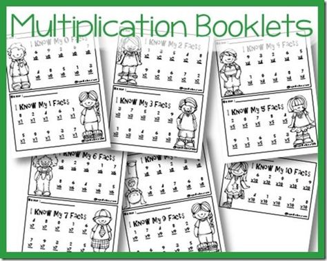 Multiplication Fact Booklets - Free printables to practice multiplication facts 4th Grade Multiplication, Math Fact Worksheets, Teaching Multiplication, Math Intervention, Printable Math Worksheets, Third Grade Math, Multiplication Facts, Homeschool Math, Math Curriculum