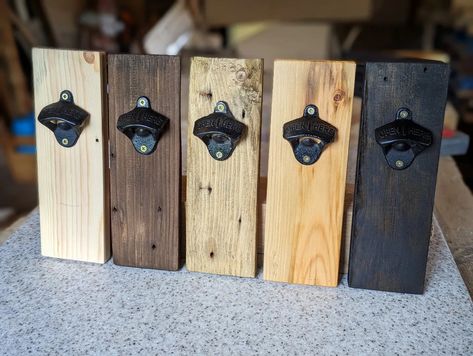 Thank you so much to everyone who's bought one of the new Black Stain Bottle Openers with Cap Catchers, we've almost sold out already 😅😍 there's a couple left on Etsy but fear not, we've also refreshed our 'flat' style Bottle Openers too, available now! Made from 100% reclaimed wood and finished in @littlefairswoodfinishing Black Stain and Danish Oil for a waterproof finish. . . . #HederyArtistry #CreateDontConsume #BuyLocal #Reuse #Repurpose #Reclaim #ReclaimedWood #Traditional #Bespoke #Eco... Black Wood Stain, Wooden Ideas, Stain On Pine, Wooden Bottle Opener, Mounted Bottle Opener, Wall Mounted Bottle Opener, Reclaimed Wood Wall, Oak Stain, Danish Oil