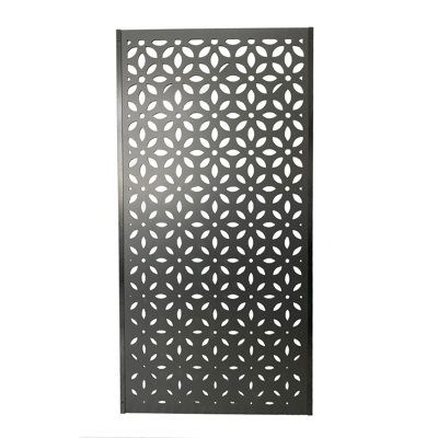 This listing includes 1 panel with dimensions of 70" H x 35" W and includes 2 side metal channels with a 0.4-inch inside opening, allowing easy center installation on metal or wood panels. Enhance your indoor or outdoor space effortlessly with our Wood and Poly Composite Decorative Screen Panel. These laser-cut panels add style, privacy, and conceal unwanted views. The neutral charcoal finish seamlessly blends with various color palettes and aesthetics. Made from recycled wood and poly composite Decorative Privacy Fence, White Vinyl Fence, Gazebo Decorations, Privacy Fence Panels, Decorative Screen Panels, Privacy Fence Screen, Lake Houses Exterior, Laser Cut Panels, Fence Screening