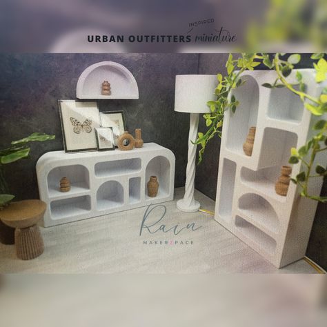 3d Printed Dollhouse Furniture, 3d Print Dollhouse Furniture, Isobel Bookshelf, Mini House Furniture, Urban Outfitters Furniture, Maximalist Aesthetic, Mini Furniture, Tiny Furniture, Miniature Rooms