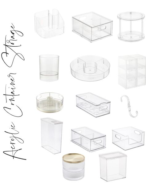 Container Organization Ideas, Acrylic Storage Containers, Clear Organization, Clear Containers, Decluttering Hacks, Acrylic Containers, Hair Accessories Holder, Accessory Holder, Organization Products