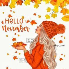 Sketchy Art, November Autumn, Happy Day Quotes, Heather Stillufsen, Hello November, Thanksgiving Wallpaper, Barbie Fashionista Dolls, Abstract Face Art, Calendar Girls