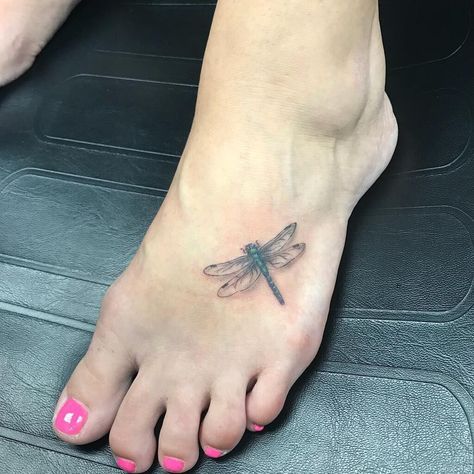 Dragonfly Tattoos, Cute Foot Tattoos, Turtle Tattoos, Small Foot Tattoos, Dragonfly Tattoo Design, Foot Tattoos For Women, Dragon Flies, Dragonfly Tattoo, Tattoo Videos