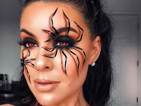 Easy Halloween Eyeshadow Looks, Maquillage Halloween Simple, Spider Makeup, My Biggest Fear, Creative Halloween Makeup, Fantasy Make-up, Holloween Makeup, Biggest Fear, Cute Halloween Makeup