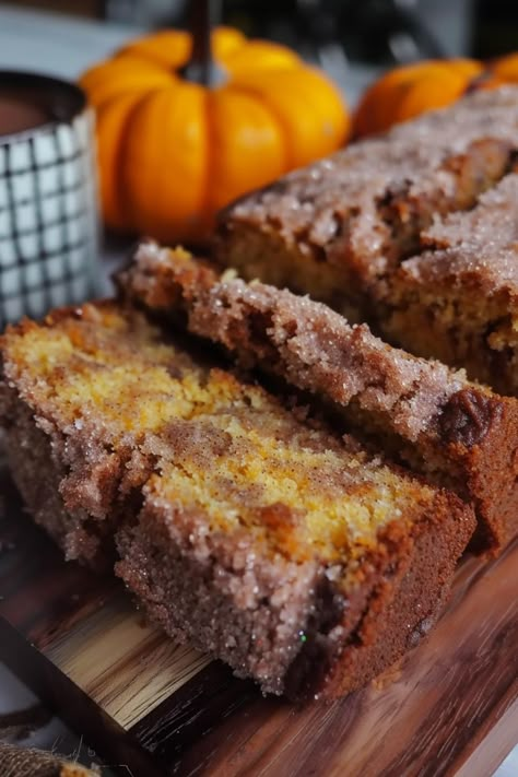 If you're looking for a cozy and flavorful treat that captures the essence of fall, then this Snickerdoodle Pumpkin Bread is just what you need! This deliciously moist pumpkin bread is infused with warm cinnamon and sugar, creating a delightful twist on the classic snickerdoodle cookie. Perfect for breakfast, snacks, or dessert, this bread is a true crowd-pleaser! What makes this pumpkin bread so special is its rich flavor profile. The combination of pumpkin puree, cinnamon, and a hint of ... Downeast Maine Pumpkin Bread 12 Tomatoes, Holiday Pumpkin Bread, Cinnamon Roll Pumpkin Bread, Pumpkin Bread With Pecan Topping, Ginger Pumpkin Bread, Bread Recipes Cinnamon Raisin, Paula Deen Pumpkin Bread, Pumpkin Bread Recipes Moist, Pumpkin Spice Cinnamon Bread