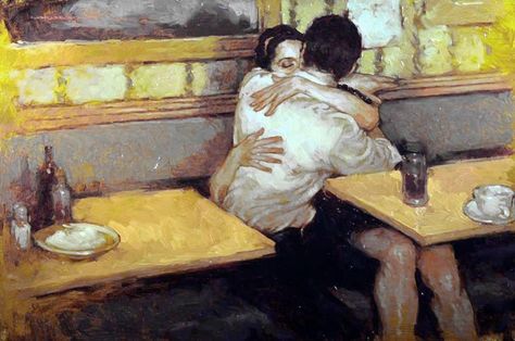 The art of love Joseph Lorusso, People Hugging, Scissor Sisters, Story Cover, Painting References, Romance Art, Romantic Art, Art And Illustration, Couple Art