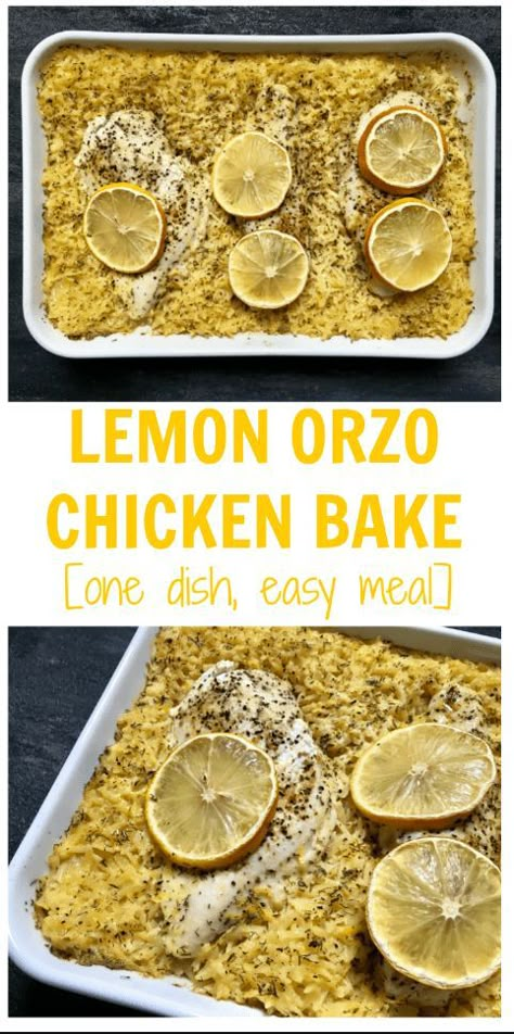 Lemon Orzo Chicken Bake is a one dish meal full of bright lemon flavor and created with standard pantry staples you are sure to have on hand. Lemon Orzo Chicken, Mom To Mom, Lemon Orzo, Greek Lemon Chicken, Orzo Recipes, Chicken Orzo, Chicken Bake, Lemon Flavor, Pantry Staples