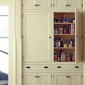 Shallow Pantry Cabinets - Photos & Ideas | Houzz Modern Victorian Kitchen Design, Shallow Pantry, Tall Pantry Cabinet, Kitchen Pantry Cabinet, Built In Pantry, Pantry Wall, Victorian Kitchen, Large Pantry, Kitchen Pantry Design