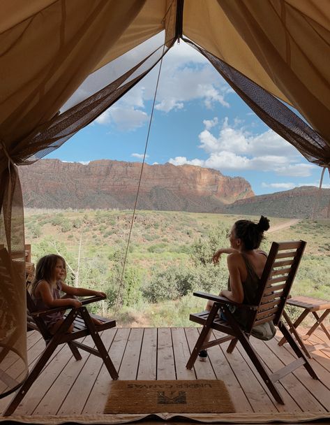 under canvas zion glamping review Zion Camping, Honeymoon Usa, Under Canvas, Tents Camping, Camping Inspiration, Luxury Camping, Camping Glamping, Camping Theme, Green Wedding Shoes