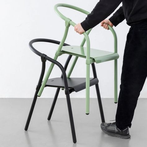 Tube Chair, Minimal Chair, Stackable Furniture, Welded Furniture, Aluminum Chairs, Stackable Chairs, Bistro Chairs, Smart Furniture, Royal College Of Art