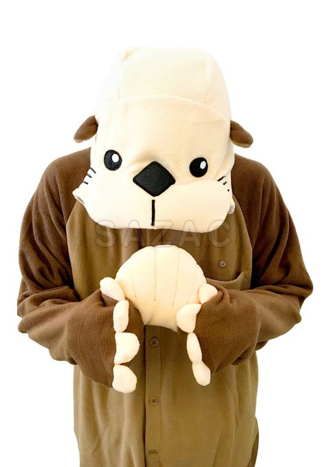 What rhymes with Tea Hotter? If you said Sea Otter, than you just guessed the latest addition to the #KigurumiShop family! Sea Otter Kigurumi is NOW available at:  http://kigurumi-shop.com/sea-otter-kigurumi/  ^^ Sleeping Otters, Animal Onesies, Animal Pajamas, Sea Otter, Cuddly Toy, Kinds Of Clothes, Sewing Toys, Body Mods, Have You Seen