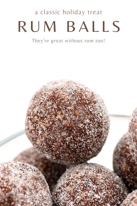 Rum balls are a super simple, no bake holiday treat you probably have everything for in your kitchen already. Non-alcoholic instructions too! Chocolate Coconut Balls, Marie Biscuits, Coconut Balls, Chocolate Balls, Rum Balls, Cafe Delites, Dessert Candles, Coconut Rum, Chocolate Glaze