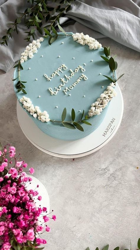 Marzipan Cake Decoration, Birthday Cake For Mum, His 30th Birthday, Floral Cake Design, Flower Cake Design, Marzipan Cake, Small Birthday Cakes, Birthday Cake Decorating Ideas, Birthday Cake With Flowers