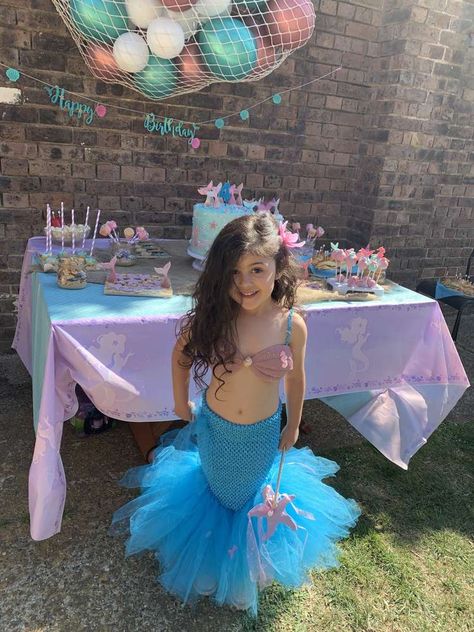 Mermaid Theme Dress, Mermaid Birthday Ideas, Mermaid Birthday Party Dress, Mermaid Dress For Kids, Mermaid Costume Kids, Mermaid Birthday Decorations, Mermaid Tutu, Girly Birthday Party, Little Mermaid Costume