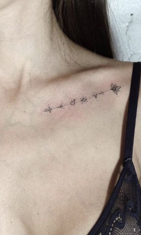 Tiny Clavicle Tattoos For Women, Vine Collar Bone Tattoos For Women, Ladies Collar Bone Tattoo, Lavender Tattoo Clavicle, Colarbone Tattoo Girl, Collar Bone, Spiritual Tattoos, Collar Bone Tattoo, Fine Line Tattoos