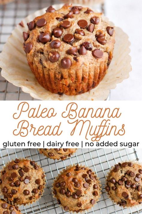 Paleo Banana Bread Muffins, Keto Brood, Dairy Free Bread, Muffins Paleo, Paleo Muffins, Paleo Banana Bread, Dairy Free Snacks, Paleo Banana, Dairy Free Breakfasts