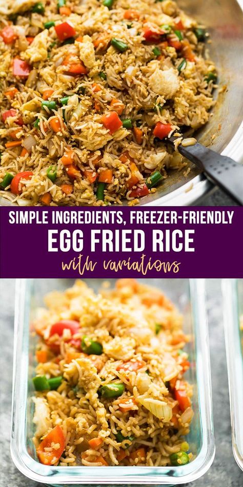 Beans And Eggs, Grain Dishes, Vegetarian Fried Rice, Cooking Projects, Freezer Food, Freezer Recipes, Cooking Meals, Freezable Meals, Freezer Meal Planning