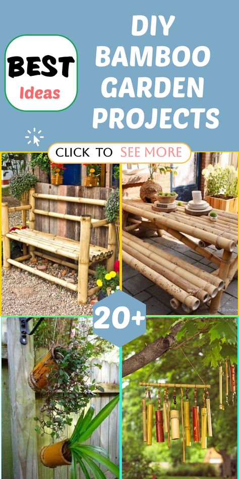 Enhance your outdoor sanctuary with the peaceful elegance of bamboo using our collection of creative DIY bamboo garden projects. Embrace the perfect fusion of nature and artistry as you construct stunning bamboo trellises, charming lanterns, and functional fences. Transform your garden into a tranquil oasis filled with Zen vibes and eco-conscious living. Explore sustainable gardening practices with these inspirational ideas for a more soothing and environmentally-friendly space. Bamboo Fences, Indoor Climbing Plants, Bamboo Bench, Diy Bamboo, Tire Garden, Lavender Leaves, Bamboo Planter, Bamboo Wind Chimes, Bamboo Trellis