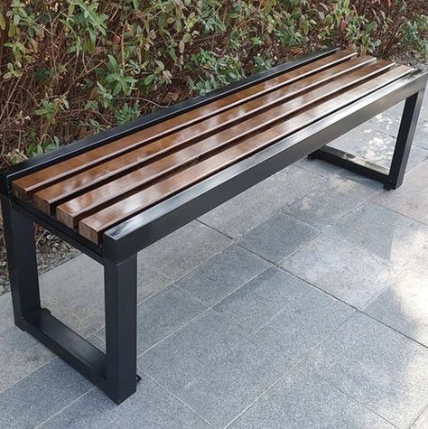 Meja Outdoor, Metal Frame Chair, Wood Bench Outdoor, Porch Bench, Welded Furniture, Steel Bench, Small Patio Garden, Patio Loveseat, Bench Outdoor