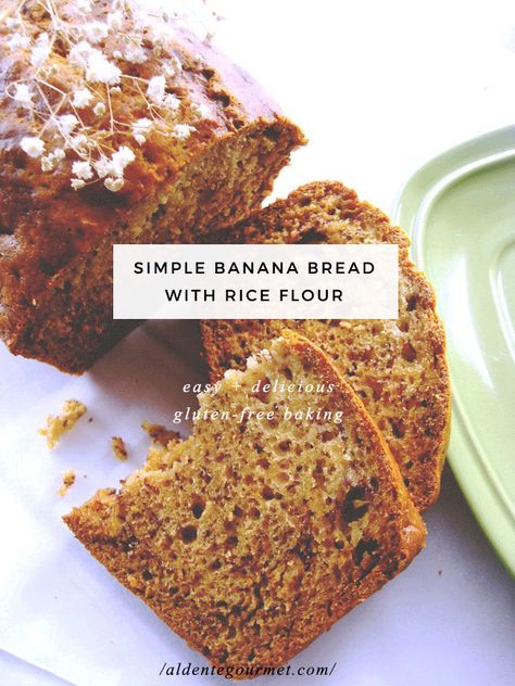 Bread With Rice Flour, Recipes Using Rice Flour, Rice Flour Recipe, Rice Flour Cookies, Low Calorie Banana Bread, Banana Bread Gluten Free, Rice Flour Recipes, Gluten Free Banana Bread Recipe, Gourmet Gluten Free