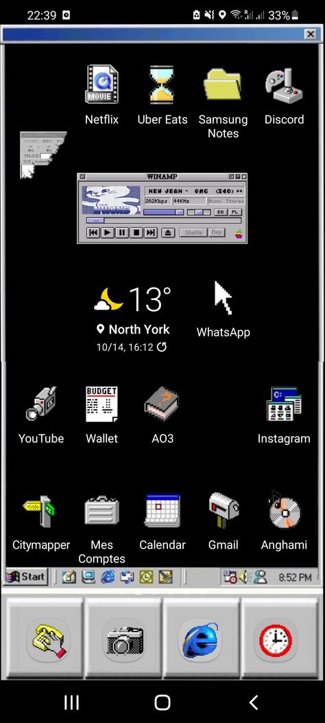 Full Board With Widgets + Icons || Year 2000 Old Windows Computer Interface Phone Theme and Icons Old Computer Phone Wallpaper, Computer Theme Wallpaper, Old Windows Interface, Windows Phone Theme, 80s Phone Theme, Computer Layout Aesthetic, Old Computer Wallpaper, Old Windows Wallpaper, Old Windows Computer