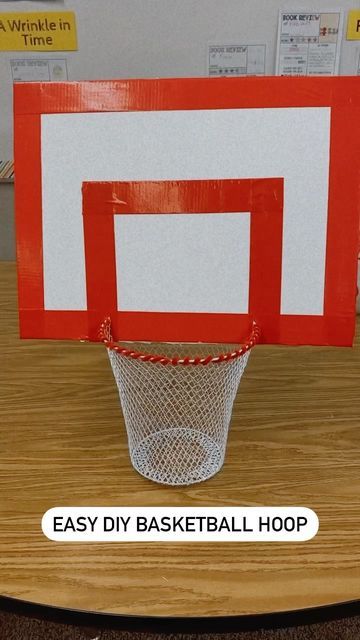 Basketball Stem, Diy Basketball Hoop, Basketball Crafts, Dollar Tree Baskets, Diy Basketball, Hoop Games, Toddler Basketball, Diy Carnival, Basketball Display