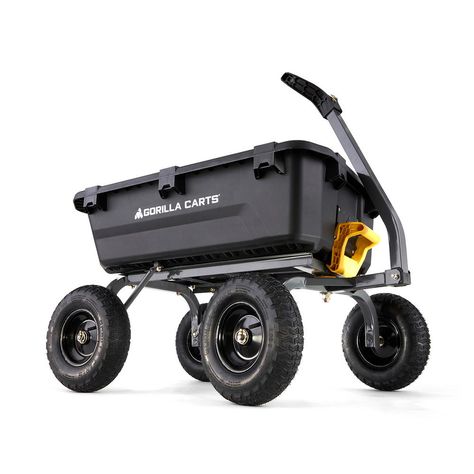 GORILLA CARTS 7 cu. ft. Poly Yard Dump Cart-GCG-7 - The Home Depot Gorilla Cart, Yard Cart, Dump Cart, Folding Cart, Garden Cart, All Terrain Tyres, Lawn Tractor, Landscape Projects, Lowes Home Improvements