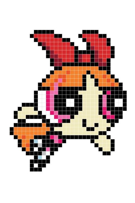 Pixel Cartoon Characters, Pixel Art Pattern Cartoon, Pixel Powerpuff, Power Puff Girls Pixel Art, Big Pixel Art, Pixel Art Pattern Monster High, Cartoon Pixel Art, Pixlr Art Hello Kitty, Powerpuff Kızları