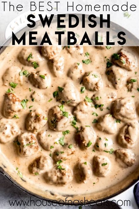 Easy Swedish Meatballs, Homemade Swedish Meatballs, Swedish Meatballs Easy, Meatballs And Gravy, Meatball Recipes Easy, Meatballs Easy, Swedish Meatballs, Favorite Comfort Food, Meatball Recipes