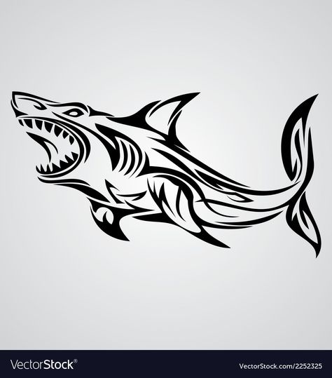 Celtic Shark Tattoo, Shark Stencil Tattoo, Shark Tattoo Design Drawings, Shark Tattoo Stencil, Tattoo Ideas Shark, Shark Tattoo Design, Geometric Shark, Simple Unique Tattoos, Shark Tattoo Ideas