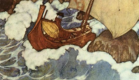 Edmund Dulac (1882 – 1953) Art Manifestation, Sinbad The Sailor, The Arabian Nights, 1001 Nights, Edmund Dulac, Night Illustration, Art Guide, Arabian Art, Fairytale Illustration