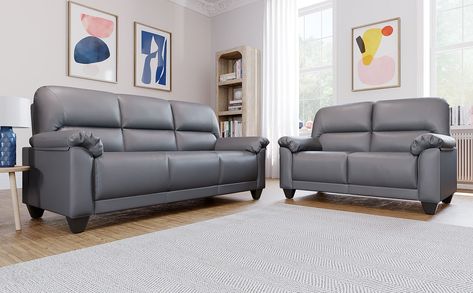 Comfortable support and timeless style are hallmarks of the Kenton collection.  Designed to offer complete relaxation, these sofas come with padded, curved armrests and a sumptuous deep seat. The sofas' size and build also makes this collection a great choice for smaller spaces.  This compact and versatile range is built to last and works well in both small and large spaces. Grey Bedroom Furniture Sets, Brown Corner Sofas, Grey Sofa Set, Corner Sofa Modern, Fabric Chesterfield Sofa, Grey Leather Sofa, Grey Bedroom Furniture, Grey Fabric Sofa, Faux Leather Sofa