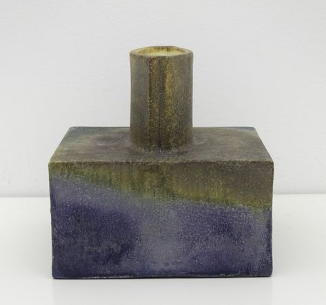 Brutalist square ceramic vase by Marcello Fantoni, 1960s Brutalist Ceramics, Spray Paint Ceramic, Ceramic Vase Centerpiece, Slab Vase, Brutalist Sculpture, Red Ceramic Vase, Ceramic Vases Design, Large Ceramic Vase, Slab Ceramics