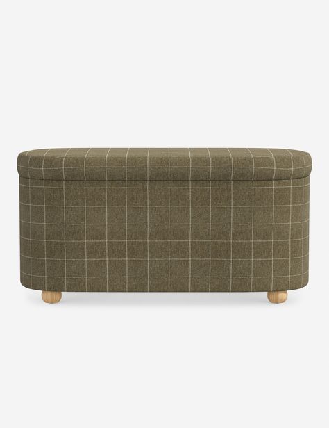 Hurley Storage Bench Plaid Bedroom, Green Bench, Comfy Place, Upholstered Storage Bench, Entryway Bedroom, Master Bed, Lulu And Georgia, Bedroom Bench, Upholstered Storage