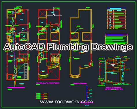 AutoCAD Plumbing Drawings dwg - Layout Plans Plumbing Layout House Plans, Plumbing Drawing Plan House, Toilet Plumbing Diagram, Plumbing Drawing Plan, Plumbing Layout Plan, Autocad 2016, Plumbing Diagram, Plumbing Layout, Plumbing Plan