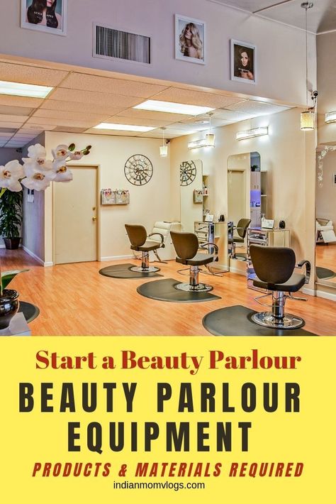 Start a Beauty Parlour, tips on setup, material, equipment, rate chart services, products, the entire small business setup guide. #beautyparlour #ideas #setup #plan #products #smallbusiness #indianmomvlogs #indian Beauty Parlour Interior Design, Small Business Setup, Business Ideas India, Beauty Salon Business Plan, Salon Business Plan, Nail Salon Interior Design, Nail Salon Interior, Starting Small Business, Nail Salon Decor