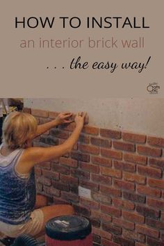 Interior Brick Wall, Brick Veneer Wall, Fake Brick Wall, Diy Faux Brick Wall, Brick Wall Kitchen, Brick Wall Ideas, Diy Brick Wall, Brick Wall Decor, Fake Brick