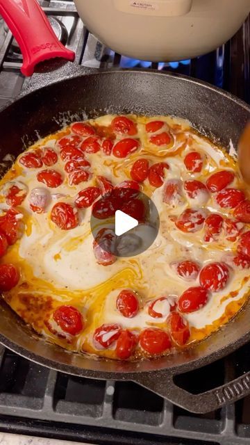 Josie Tagge on Instagram: "15 minute creamy pesto pasta🍅🌿 Perfect for a quick meal, and you can definitely add chicken for some protein! Ingredients: •2 tablespoons butter •2 tablespoons olive oil •16.5 oz container of cherry tomatoes •1 teaspoon salt and a good amount of pepper •red chili flakes (optional) •1 cup heavy cream •1/2 cup grated Parmesan •4 to 5 tablespoons pesto •1 lbs spaghetti or whatever noodles you like 1) Start cooking your noodles! 2) Heat up the butter and olive oil on medium or medium low heat. Add the cherry tomatoes, salt & pepper, and cook for about 10 minutes. Stir every 2-3 minutes (if it’s popping too much, turn the heat down). 2) Once tomatoes are cooked, turn the heat down to low, and add the heavy cream. Stir. Once it starts to bubble/simmer, add parmes Cherry Tomato Parmesan Pasta, Quick 10 Minute Meals, Cherry Tomato Chicken Pasta Recipes, Creamy Tomato Pesto Sauce, Tomato Pepper Pasta, Creamy Tomato Spaghetti, Creamy Cherry Tomato Pasta, Recipes With Roma Tomatoes, Tomato Sauce Pasta Recipes