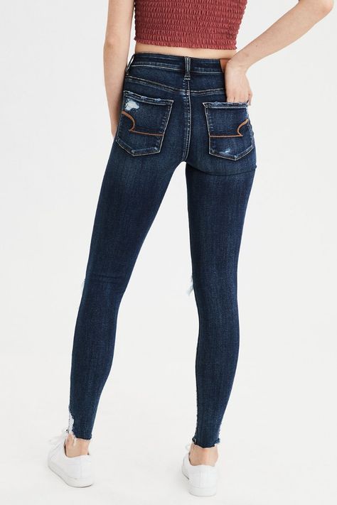 #Affiliatelink Ne(X)t Level Stretch. Serious fit, comfort, & style. Your jeggings have never fit or felt better. American Eagle Jeans Outfit, American Eagle Jeans Ripped, American Eagle Outfits Winter, Girls Attire, American Eagle Outfits, Womens Jeggings, Ae Jeans, Denim Jeggings, American Eagle Shorts