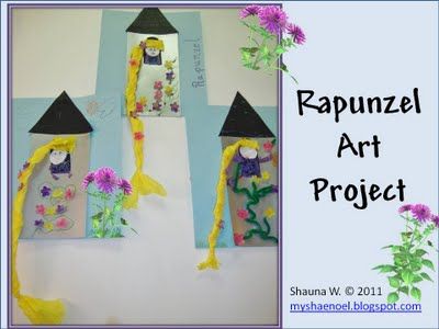 Cute Rapunzel Art Project Rapunzel Book, Fairy Tales Preschool Activities, Fairy Tales Preschool, Nursery Rhyme Theme, Fairy Tale Crafts, Traditional Tales, Fairytale Nursery, Preschool Classroom Decor, K Crafts