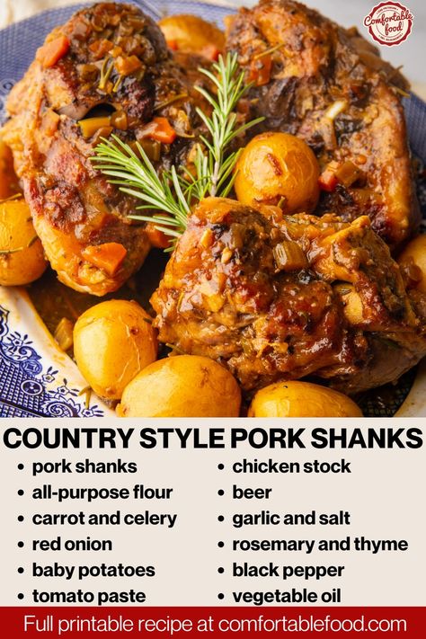 Crispy Pork Shanks Recipe, Braised Pork Shanks Recipe, Pork Shanks Recipe Slow Cooker, Shank Recipes, Pork Shanks Recipe, Pork Shanks, Shanks Recipe, Beef Shank Recipe, Pork Shank