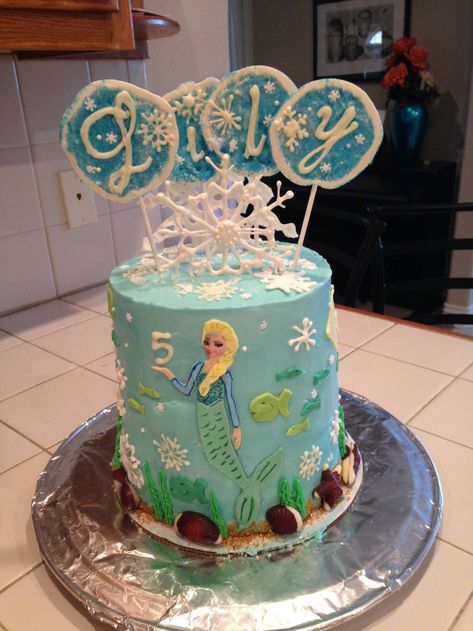 Elsa Mermaid – Merry Bear's Kitchen Elsa Mermaid, Mermaid Cakes, Best Part Of Me, Cake Decorating, Mermaid, Yummy Food, Birthday Party, Cake, Birthday