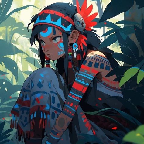 Aztec Anime, Mayan Mythology, Dnd Art, Amazing Art, Anime, Art