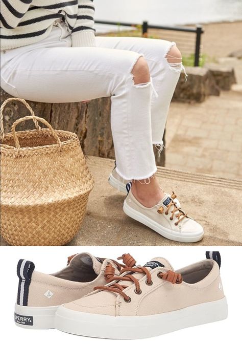 "Step up your women's fashion game with Sperry's Crest Vibe Sneakers! These versatile kicks effortlessly blend style and comfort, making them a must-have in your footwear collection. Whether you're going for a casual look or dressing up for a night out, these sneakers have you covered. #SperryStyle #FashionForHer #SneakerLove #FootwearFashion #TrendingFootwear #WomensFashion #ComfortAndStyle #CrestVibeSneakers #VersatileFashion #CasualChic #ShoeGameStrong #EverydayElegance Sperry Women's, Shoe Game, Sperrys, Slip Ons, Step Up, Fashion Games, Perfect Pair, Casual Chic, Sneakers Fashion