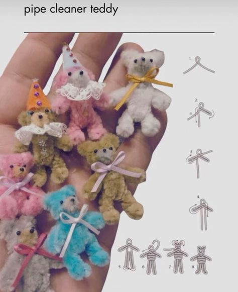 Pipe Cleaner Bunnies, What To Make Out Of Pipe Cleaners, Things To Make Out Of Trash, Fuzzy Stick Crafts, Pipe Cleaner Bear Tutorial, Pipe Cleaner Crafts Animals, Things To Do When Bored Diy Girly Crafts, Things To Make Out Of Pipe Cleaners, Things To Make With Pipe Cleaners